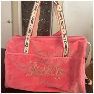 Juicy Couture Pink Travel Bag with Rhinestone Logo